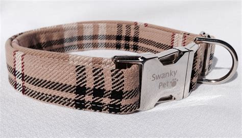 burberry print dog collar|Burberry plaid dog collar.